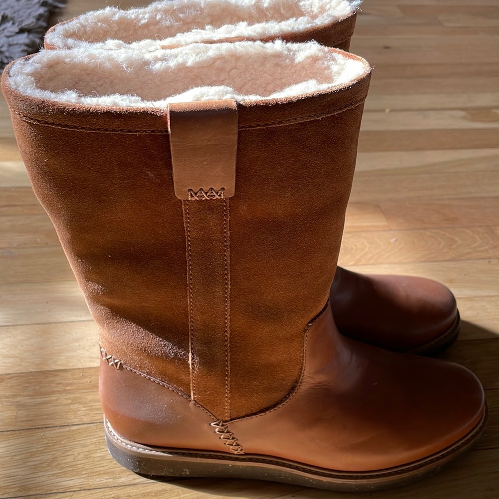 Clarks Glick Emfield Womens Brown Leather Casual Dress Boots